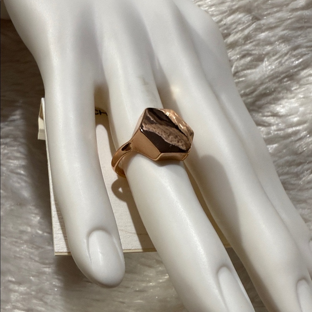 French Connection Rose Gold Geometric Ring